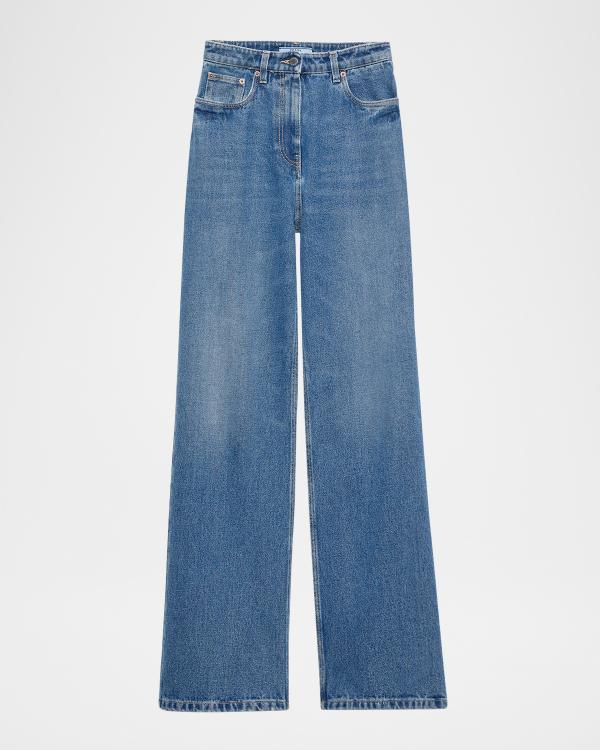 Burberry Dalia Check Pocket Straight-Leg Denim Pants | Neiman Marcus