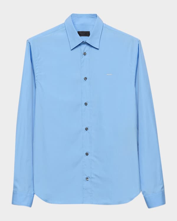 Prada Men's Classic Stretch Poplin Sport Shirt | Neiman Marcus