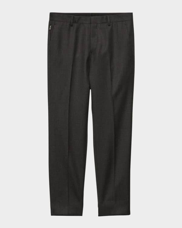 Prada Men's Patchwork Leather Straight-Leg Pants | Neiman Marcus