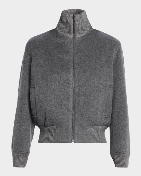 sacai Mixed-Media Zip Hooded Jacket | Neiman Marcus