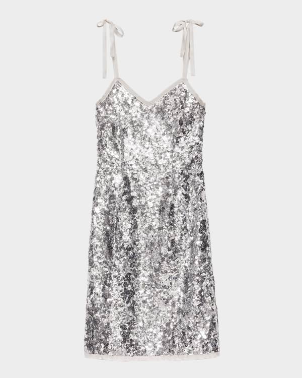 Prada Floral Lace-Trim Midi Dress | Neiman Marcus
