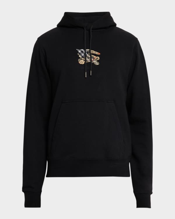 Dries Van Noten Men's Haxel Cotton Floral Hoodie with Embroidery