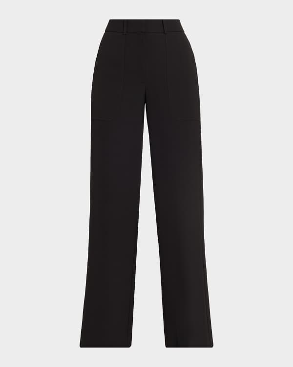 Helmut Lang Wide Double-Pleat Trousers with Belt | Neiman Marcus