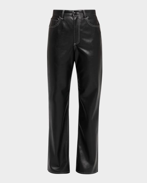 Nanushka Vinni Faux-Leather Ankle Pants | Neiman Marcus