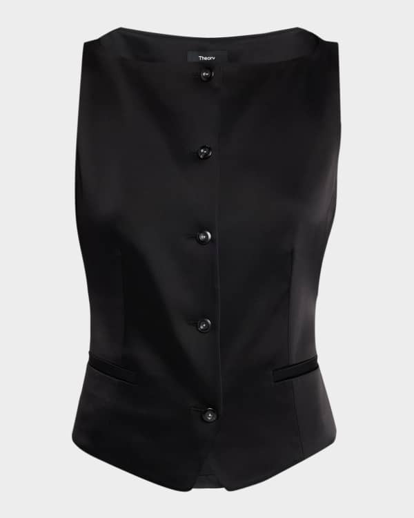 Theory Clairene Luxe New Divide Vest | Neiman Marcus