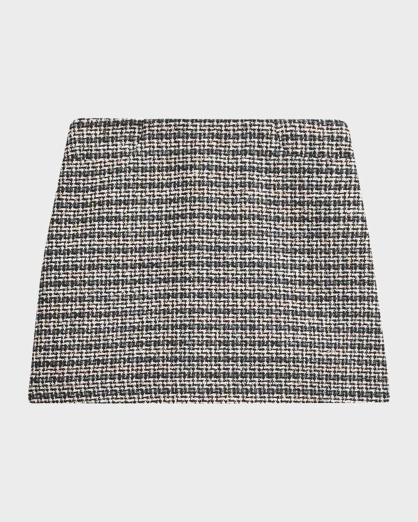 L'AGENCE Mireya Houndstooth Jacquard Mini Skirt | Neiman Marcus