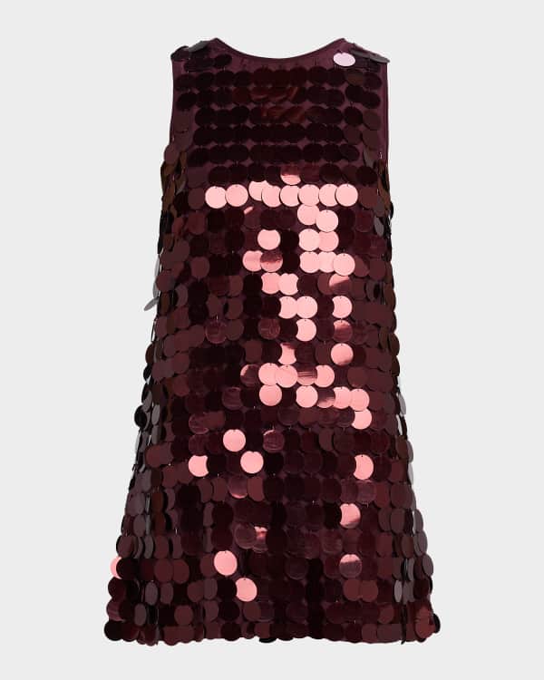 Ramy Brook Elsie Sequined Feather-Trim Mini Dress | Neiman Marcus