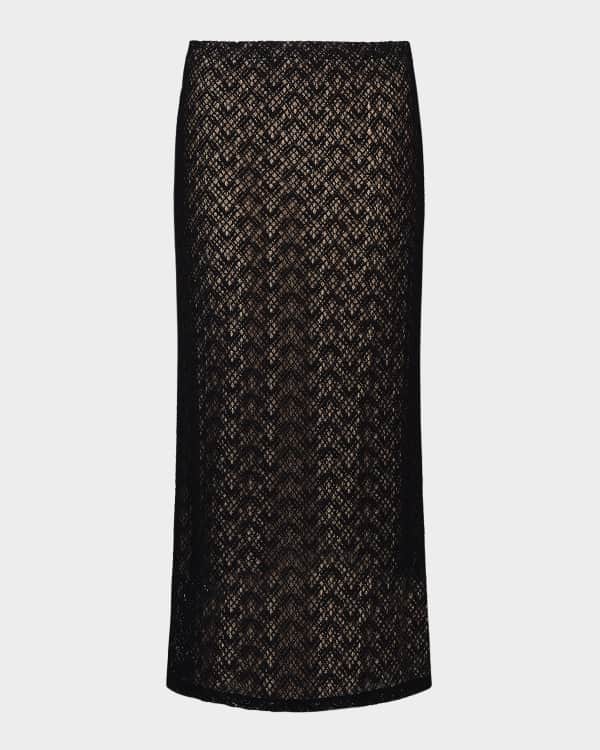 L'Agence Milan Faux Leather Midi Skirt | Neiman Marcus