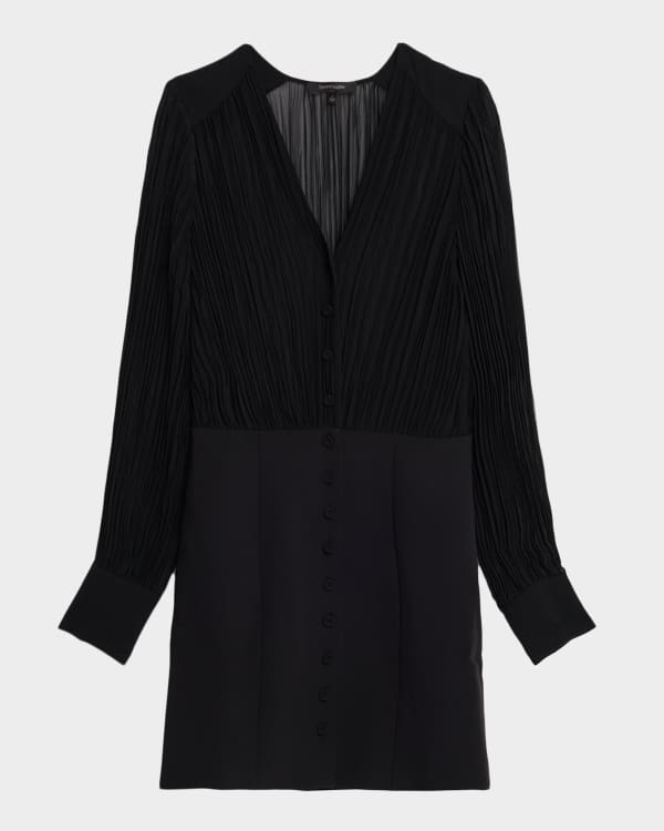 alice + olivia valencia tiered long-sleeve mini dress VALENCIA MINI DRESS in FREE FALLING