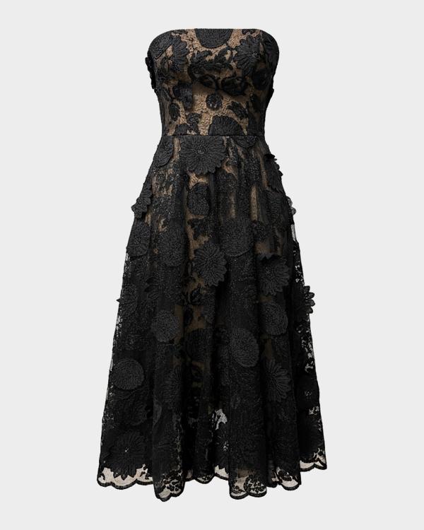 kaz wool-blend layered midi-dress L'AGENCE Kazuko Lasercut Midi Dress Outline