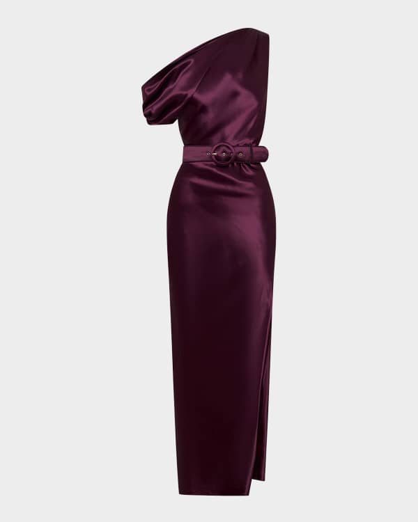chinese dress ladies alice + olivia Women's Minka Tie Front Maxi Dress with Tassels, Serenade  Dark Cherry, 2 at Amazon Women's Clothing store main image 0
