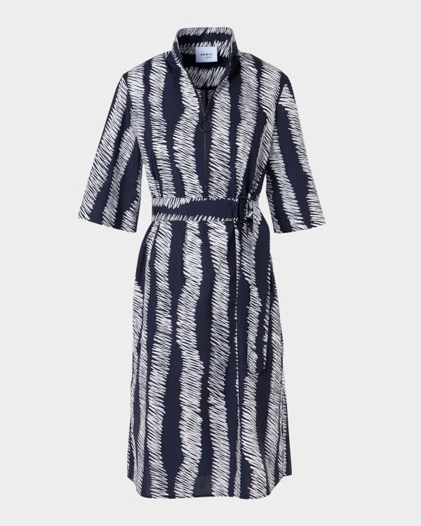 Akris punto Mini Cotton Wool Denim Dress | Neiman Marcus