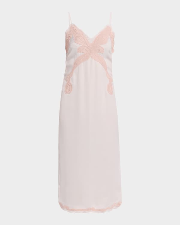 LoveShackFancy Ameliane Lace-Trimmed Slip Dress | Neiman Marcus