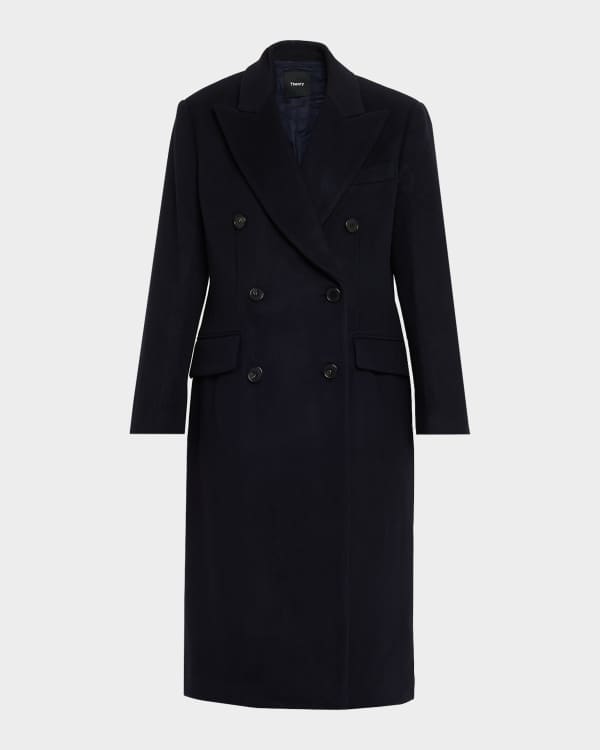 theory CLAIRENE/NEW DIVIDE カシミヤウールリバーコート Theory Clairene Open-Front New Divide Wool-Cashmere Coat | Neiman