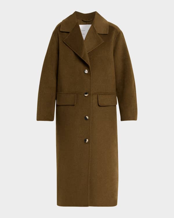 Proenza Schouler Lisa Double-Face Wool Coat with Removable Collar