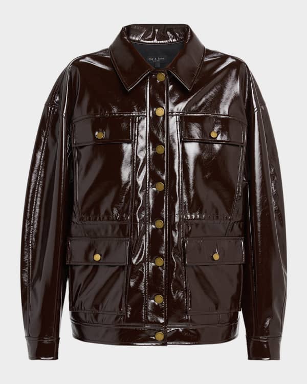 Lafayette 148 New York Leather Jacket with Detachable Collar