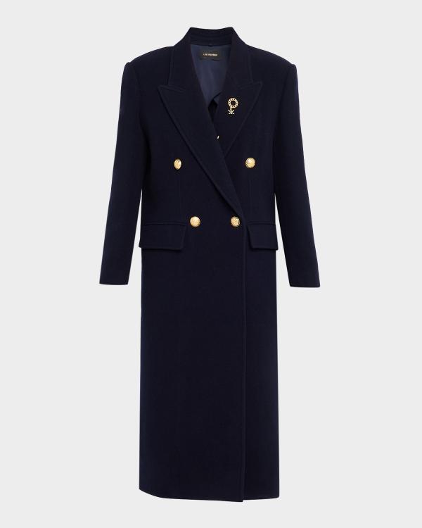 Kobi Halperin Otto Denim-Trim Wool Coat | Neiman Marcus