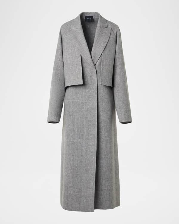 Akris Eva Double-Breasted Wool Double Face Long Coat | Neiman Marcus