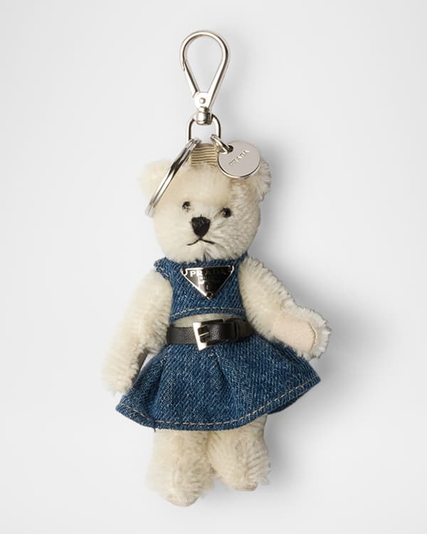 Prada Teddy Bear Bag Charm with Metal Ring | Neiman Marcus