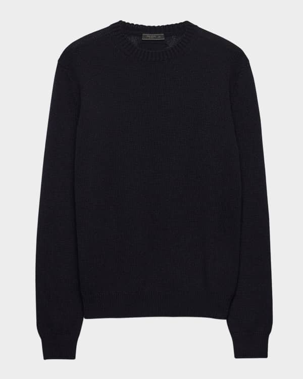 Prada Men's Cashmere and Silk Knit Short-Sleeve Sweater | Neiman