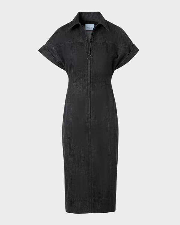 slim fit dress slacks Libas Blue Printed Silk Blend Fit and Flare One Piece Dress main image 0