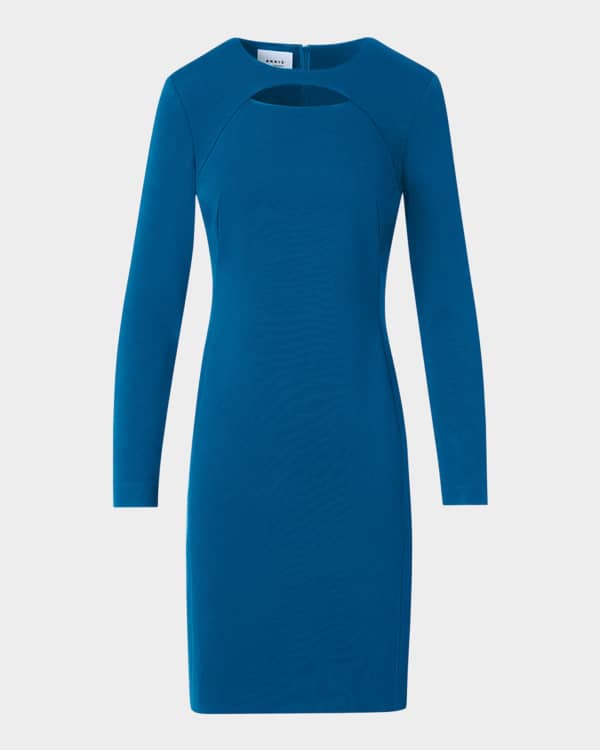 Akris punto Godet Hem Belted Cotton Denim Dress | Neiman Marcus