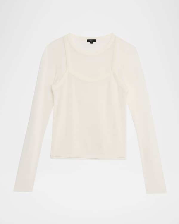 Ganni Stripe Soft Cotton Long Sleeve T-Shirt | Neiman Marcus