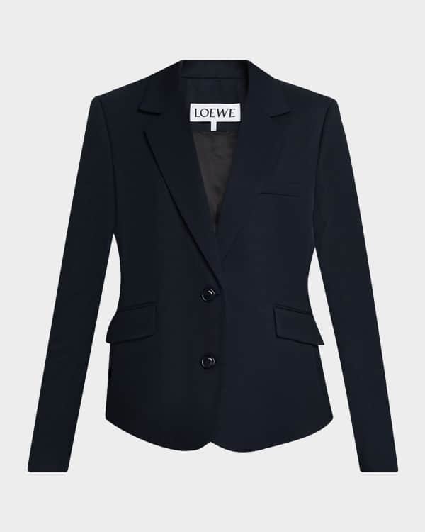 Loewe Leather Button-Front Cropped Jacket | Neiman Marcus