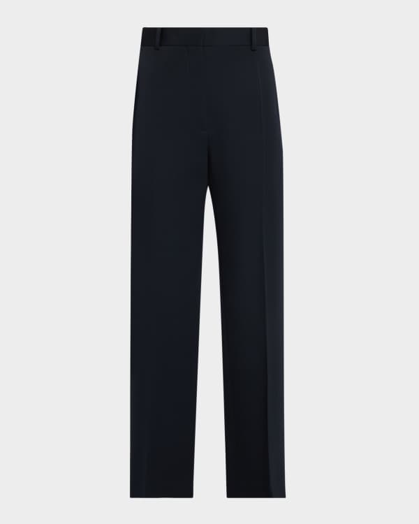 THE ROW Zuzana Cotton Straight-Leg Ankle Pants | Neiman Marcus