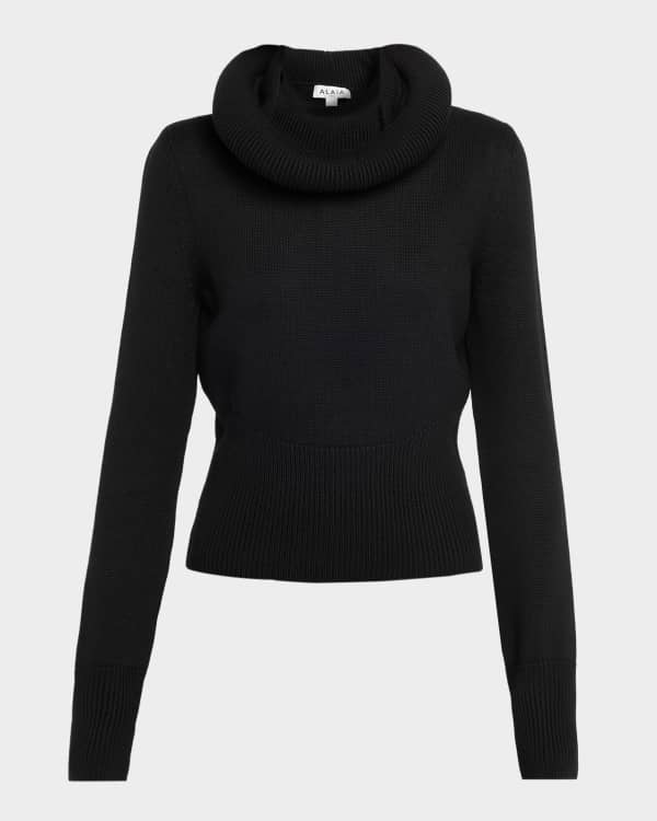 Chloe Ribbed Long-Sleeve Henley Sweater | Neiman Marcus