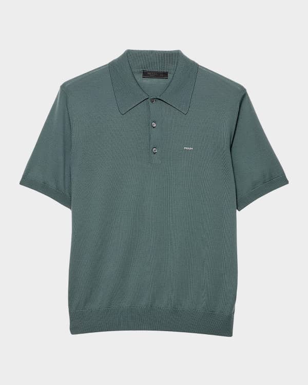 Prada Men's Knit Polo Shirt | Neiman Marcus