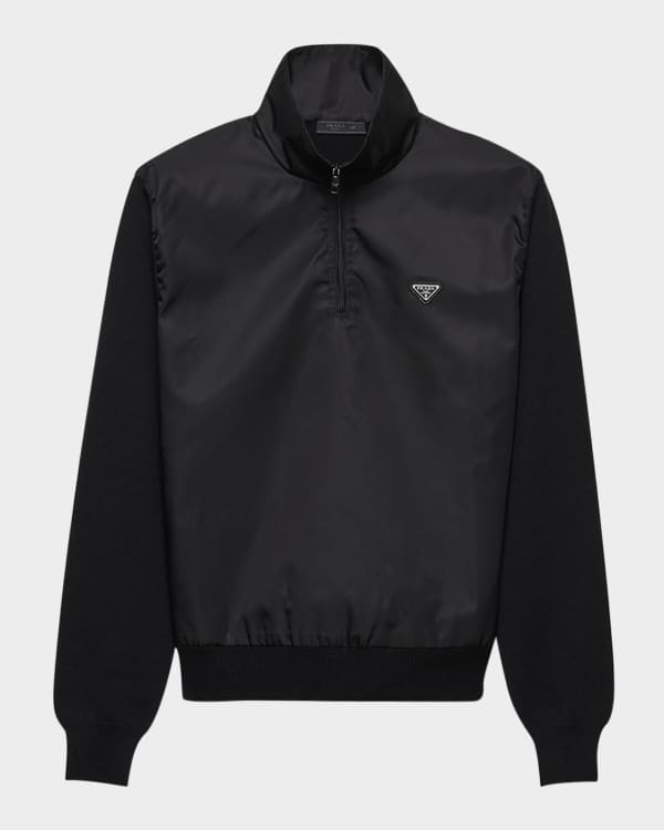 Prada Men's Wool Zip-Front Cardigan | Neiman Marcus