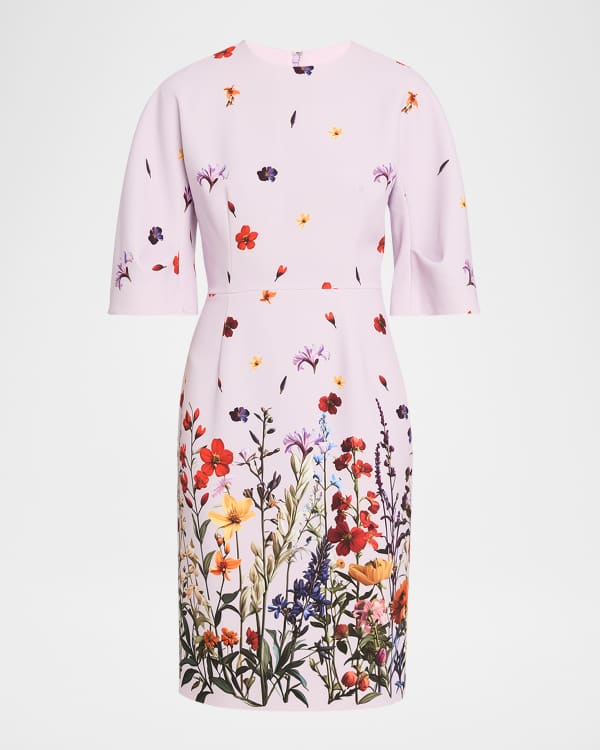 Rickie Freeman for Teri Jon Floral-Embroidered Tulle Midi Dress | Neiman  Marcus
