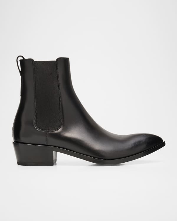 Dolce&Gabbana Men's Patent Leather Chelsea Boots | Neiman Marcus