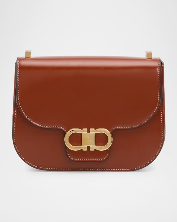 Ferragamo Izzy Grain Leather Gancini Crossbody Bag | Neiman Marcus