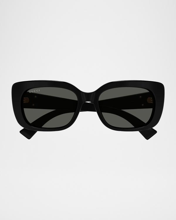 サンローラン Saint Laurent 57mm Acetate Semi-Shield Sunglasses | Neiman Marcus