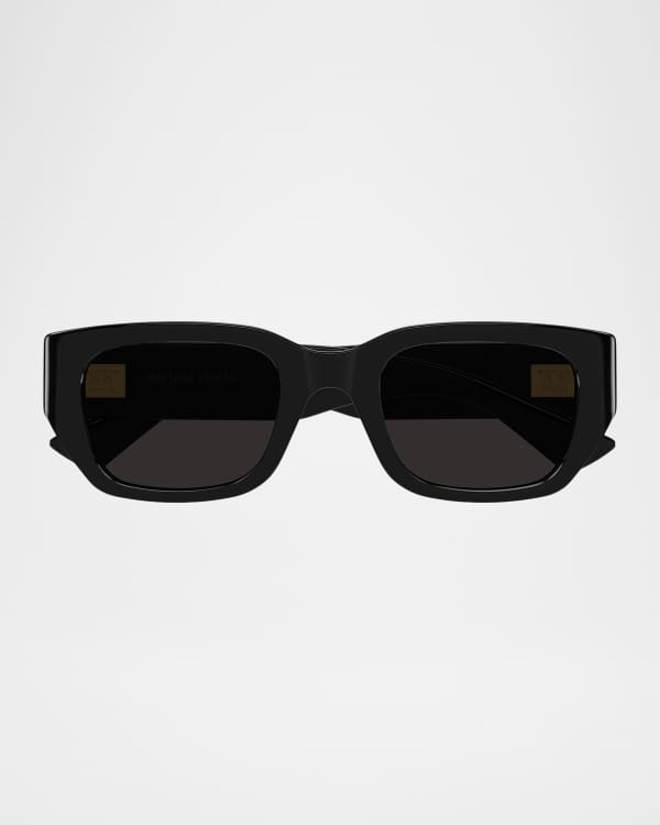 Bottega Veneta Men's Bv1411s-003 Plastic Rectangle Sunglasses