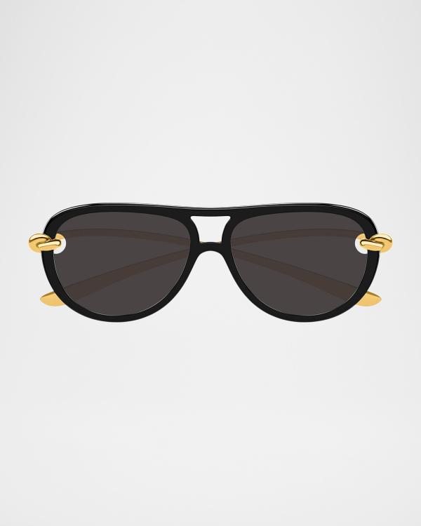 Bottega Veneta Round Acetate Sunglasses | Neiman Marcus display picture 3