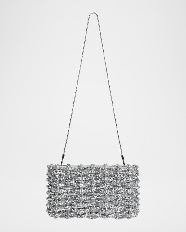 THEMOIRE Tia Micro Woven Vegan Fabric Clutch Bag | Neiman Marcus