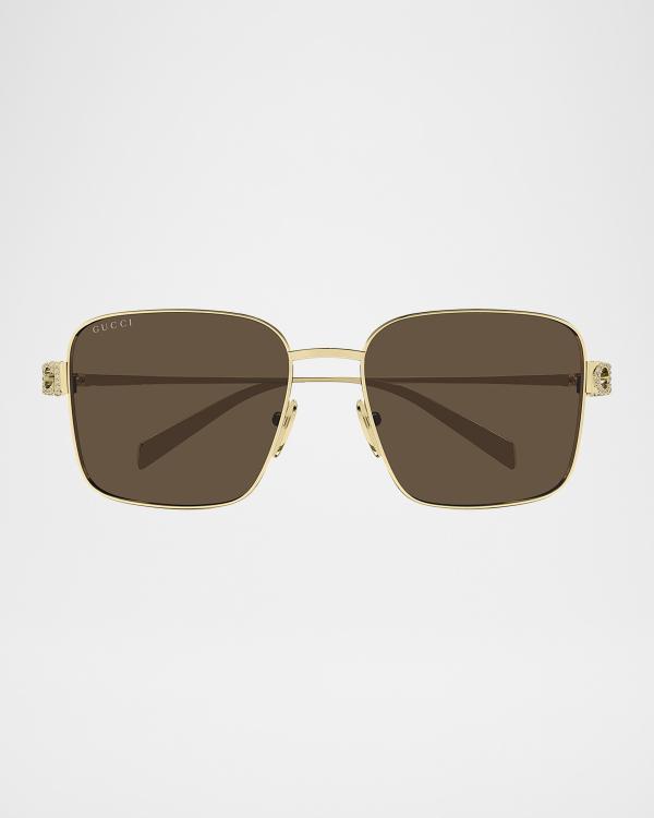 Gucci Monochromatic Rectangle Sunglasses w/ Interlocking G  display picture 1