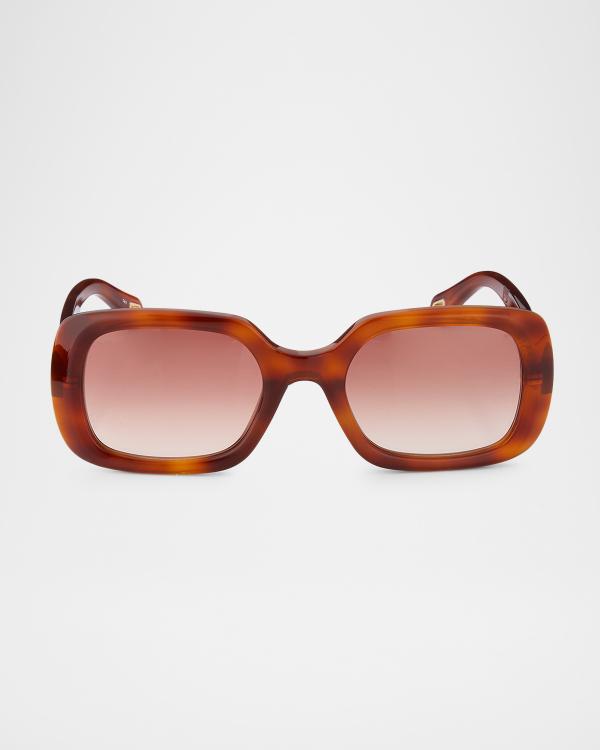 Chloe Bicolor Acetate Shield Sunglasses | Neiman Marcus display picture 1