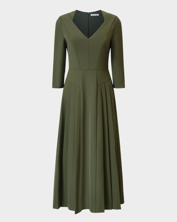 olive green jacquard dress Iris Jacquard Dress in Pear Green – OMNES main image 0