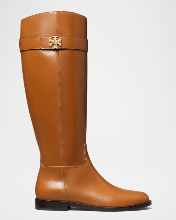Turnlock Suede Knee-High Riding Boots