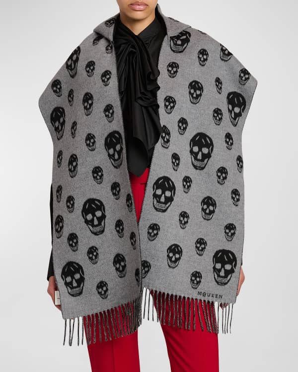 McQueen Skeleton Maiden Wool Scarf | Neiman Marcus