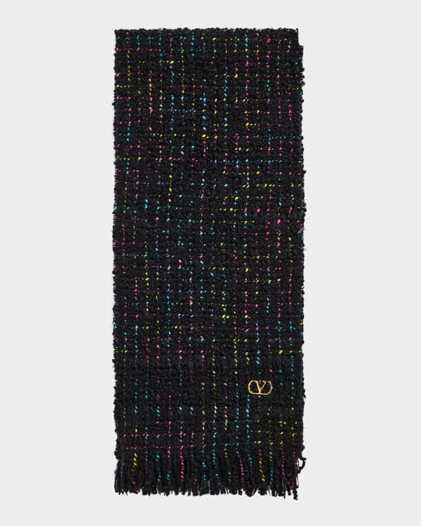 Valentino Garavani Paisley Twill Fringe Scarf | Neiman Marcus