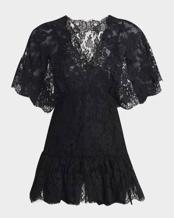 Chloe Ruffle-shoulder Flare-Sleeve Rib Jersey Top | Neiman Marcus