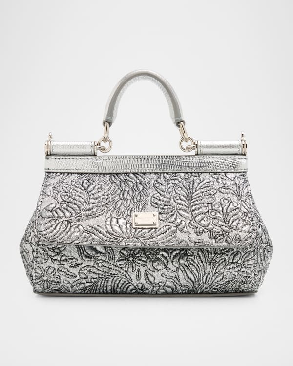 Dolce&Gabbana Floral Embellished Satin Box Top-Handle Bag | Neiman