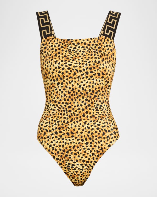 TOM FORD Optical Scaloppe-Print Halterneck One-Piece Swimsuit With