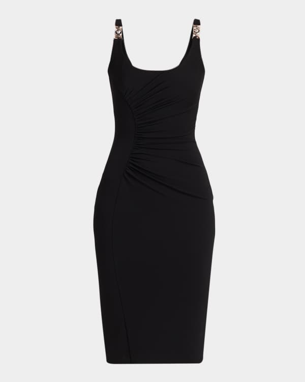 v neck knit sweater dress V-Neck Ribbed Hem Cable Knit Sweater Dress Black / L main image 0