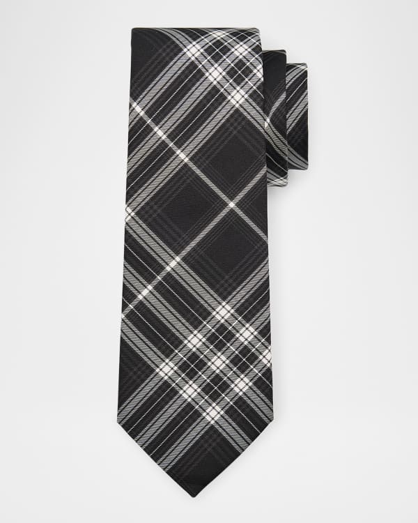 Men's Thornton Check Mulberry Silk Tie